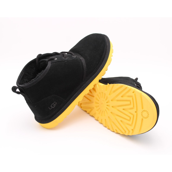 Ugg Men's Neumel Black Yellow Suede Leather Chukka Ankle Boots Sz 10 NEW - Picture 2 of 11